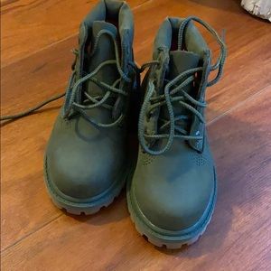 Olive green toddler timberlands size 7